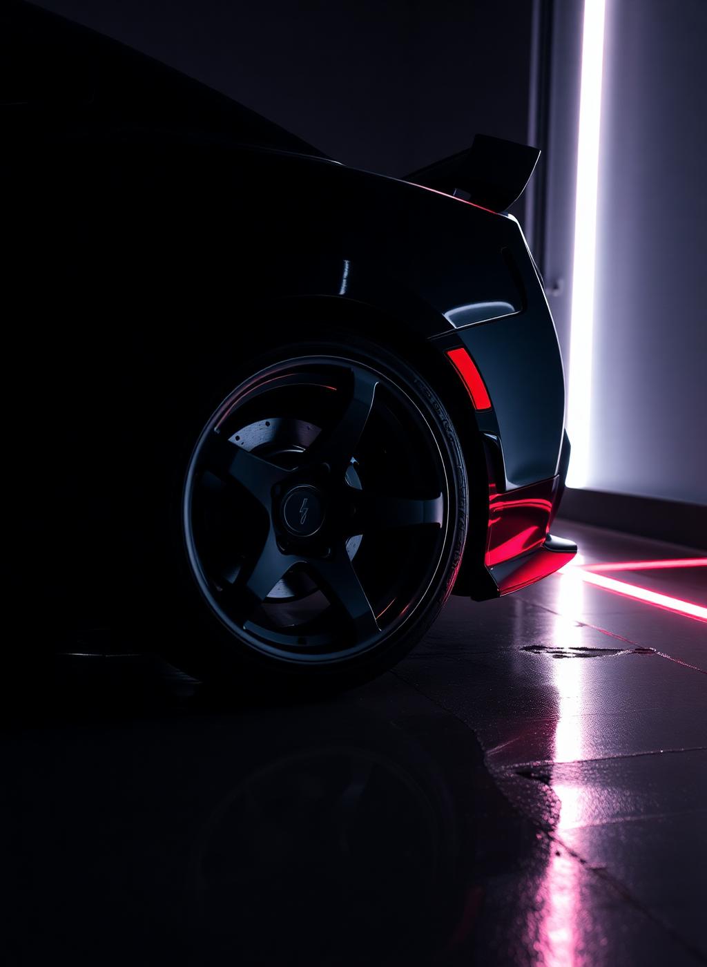 Mercedes-Benz negro con rin detallado