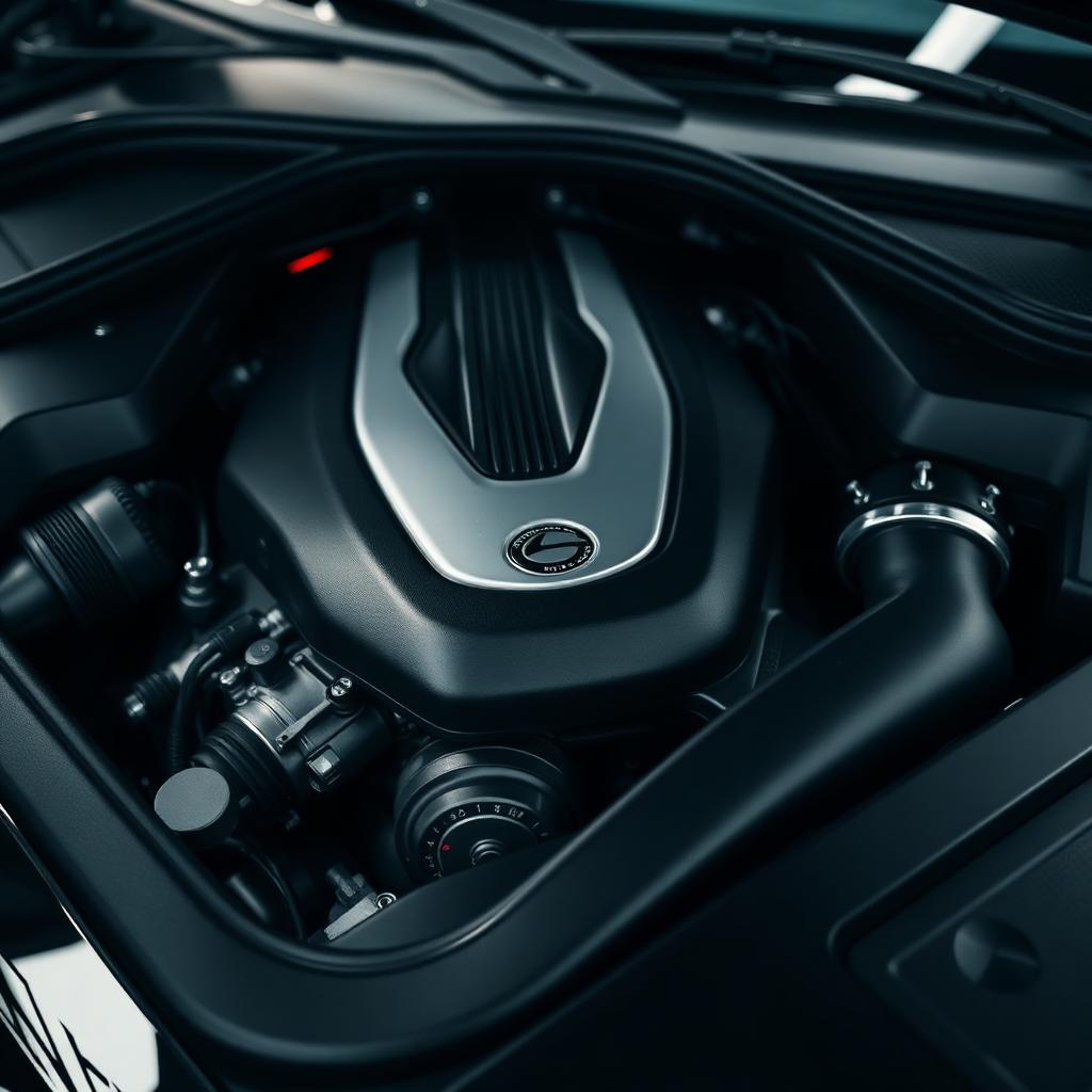 Compartimiento del motor de un Audi tras detallado